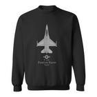 F-16 Fighting Falcon Tech Drawing Military Plane Sweatshirt