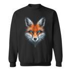 Fox Animal Blue Eyes Illustration Fox Sweatshirt