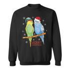 Frohe Weihnachten Budgies Birds Sweatshirt