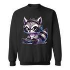 Angry Raccoon Gamerideo Games Lover Sweatshirt