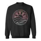 Happiness Comes In Waves Sunset Beach Wave Gradient Sweatshirt