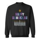 Happy Hanukkah Distressed Hanukkah Sweatshirt