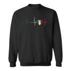 With Italian Heart Beat Ecg Pulse Italiano Italia Sweatshirt