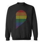 Lgbt Half Heart Love Partner Gay Lesbian Pyjama Couple Sweatshirt