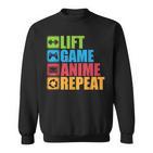 Lift Anime Game Repeat Gym For Geeks And Nerds Sweatshirt