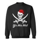 Lustiges Weihnachten Piraten Pirat Weihnachtsmann Hut Yo Ho Sweatshirt