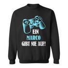 A Marco Gibt Never Up Personalised Gamer Sweatshirt