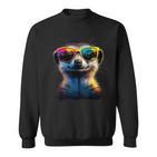 Meerkat With Sunglasses Colourful Popart Cute Meerkat Sweatshirt