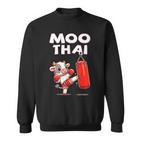 Moo Thai Muay Thai Cow Thai Boxing For Children Muay Thai Sweatshirt