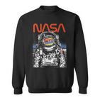 Nasaintage Astronaut Moon Walk Reflection Graphic Sweatshirt