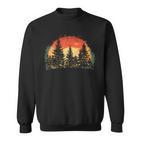 Outdoor Tree Nature Lovers Sunset Retro Forest Sweatshirt