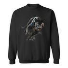 Panther Wildlife Zeichnung Motiv Tierliebhaber Panther Liebhaber Sweatshirt