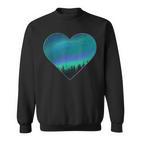 Polar Lights Heart Northern Lights Aurora Borealis Sweatshirt