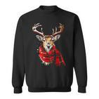 Reindeer Graphic Illustration Reindeer Sweatshirt