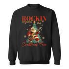 Rocking Around The Christmas Tree Santa Rock And Roll Guitar Sweatshirt