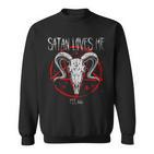 Satanist Baphomet 666 Satanism Satan Loves Me Sweatshirt