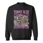 Tummy Ache Survivor Raccoon Meme Bootleg Graphic 90S Sweatshirt