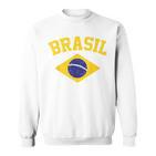 Brazilian National Flagintage Patriotic Football Brazil Green Sweatshirt