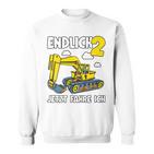 Children's Digger 2 Years Construction Site 2Nd Birthday Boys Sweatshirt