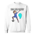 Children's Ich Bin Jetzt 9 Football Boy Dabbing 9Th Birthday Sweatshirt