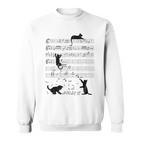 Cute Cat Music Noteintage Notes Musician Sweatshirt