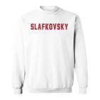 Distressed Team Slafkovsky Last Name Proud Family Blue Sweatshirt