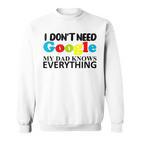 Ich Brauche Google Nicht Meinater Weiß Alles Tochter Son Gray Sweatshirt