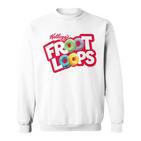 Kellogg's Froot Loops Breakfast Cereal Logo Blue Sweatshirt