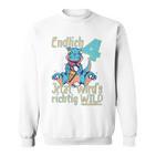 Kinder Endlich 4 4 Geburtstag Dinosaurier Cooler T-Rex Junge Sweatshirt