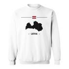 Lettische Flagge Mit Landkarte Und Name Des Landes Lettland Sweatshirt