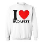 With I Love Budapest Motif Sweatshirt