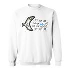 Smilo & Bron With Fish Motif Gray Sweatshirt