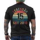 15Th Birthday Legendary Since 2010Intage 15 Years Old T-Shirt mit Rückendruck