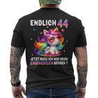 44 Geburtstag Geschenke Frau 44 Jahre Einhorn Party Outfit T-Shirt mit Rückendruck