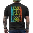 50Th Birthday Man Gamer Level Complete 50 Years T-Shirt mit Rückendruck