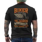 70Th Birthday Man Motorcycle Biker 70 Years Biker T-Shirt mit Rückendruck