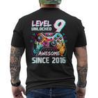 9Th Birthdayideo Game Level 9 Unlockedideo Player Boys T-Shirt mit Rückendruck