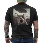 Alien Ufo Lustige Katze Selfie Angst Katze Liebhaber Raumschiff Ufo T-Shirt mit Rückendruck