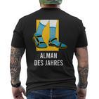 Alman With Sandals  For Friends & Colleagues T-Shirt mit Rückendruck