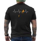 Angler Heartbeat Heartbeat Fishing T-Shirt mit Rückendruck