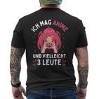 I Like Anime And Maybe 3 People Japanese Manga T-Shirt mit Rückendruck