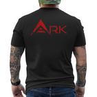 Ark Kryptocurrency -Intage & Distressed Logo T-Shirt mit Rückendruck