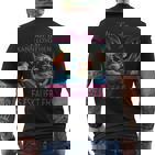 Bin Da Kann Losgehen Und Ja Es Eskaliert Eh Kostüm Affe Fun T-Shirt mit Rückendruck