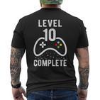 Birthday Boy 10 Years Gamer Level 10 Complete T-Shirt mit Rückendruck