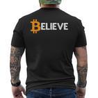 Bitcoin Logo Believeintage Btc Cryptocurrency Trader T-Shirt mit Rückendruck