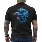 Blue Betta Fish And Siamese Betta Fish Tank Owner T-Shirt mit Rückendruck