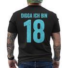 Blue Digga Ich Bin 18 Jahre Junge 18Th Birthday T-Shirt mit Rückendruck