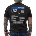 Boarding Pass Ibiza Ibz Flight Ticket Ibiza T-Shirt mit Rückendruck