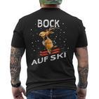 Bock Auf Ski Lustiger Skifahrer Skier Ski Spruch Wortwitz T-Shirt mit Rückendruck