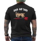 Bock On Dart Player Dartboard Goat Bock Darts T-Shirt mit Rückendruck